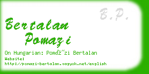 bertalan pomazi business card